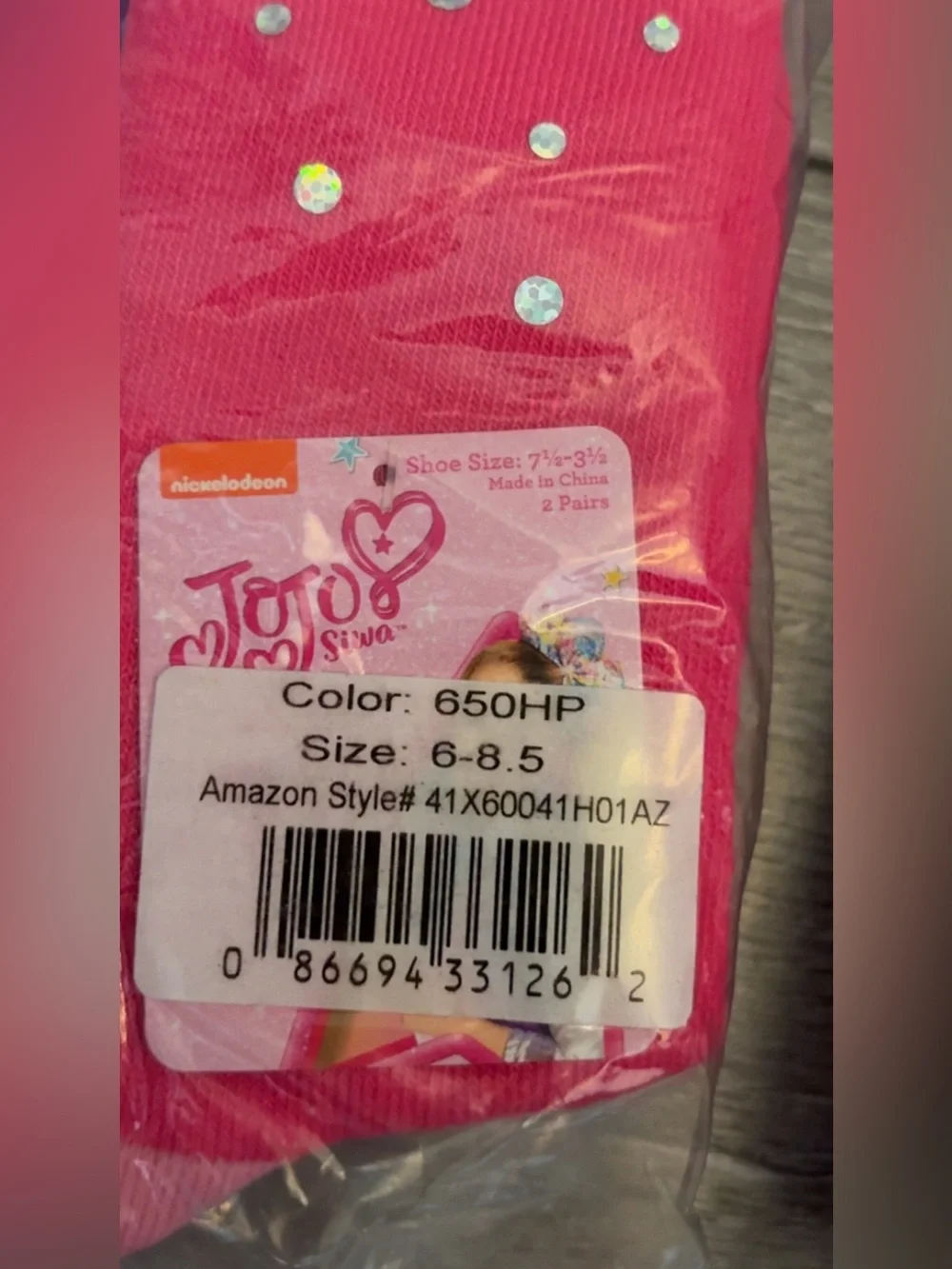 Jojo Siwa Lot Of 3 Packs (6 Socks) Knee High Dance Bows Sequins Sz 7.5-3.5 New